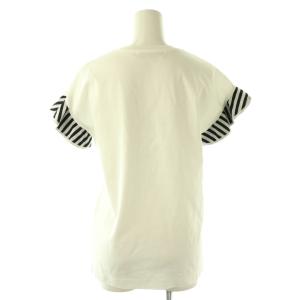BORDERS at BALCONY ラッフルTシャツ カットソー 36 ホワイト ブラック /DO OS