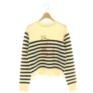 24AW so loved ニットプルオーバー ボーダー ウール S アイボリー