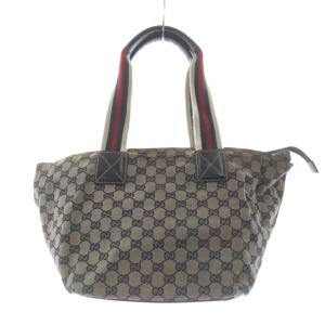 GUCCI シェリーライン GGキャンバストートバッグ ハンドバッグ 茶色ブラウン 131230 214397 /SR