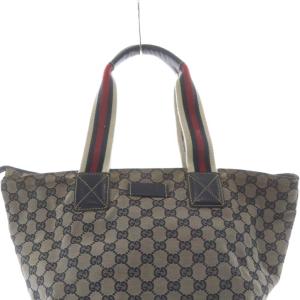 GUCCI シェリーライン GGキャンバストートバッグ ハンドバッグ 茶色ブラウン 131230 214397 /SR