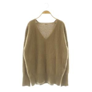 FUWAシャギーVネックプルオーバーニット セーター 長袖 ウール ベージュ /NR OS