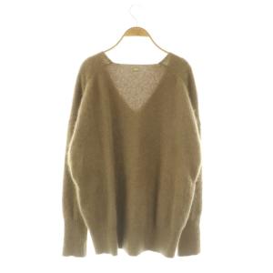 MUSE de Deuxieme Classe FUWAシャギーVネックプルオーバーニット セーター 長袖 ウール ベージュ /NR OS