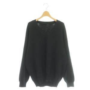 Vネックニット セーター プルオーバー ブラック /CX OS