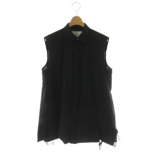 24SS Chiffon Mix Suiting Shirt 1 ブラック