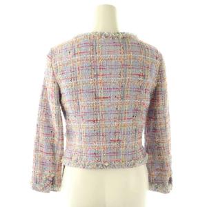 Maglie par ef-de ノーカラーツイードジャケット リネン混 5 ライトパープル /HK OS