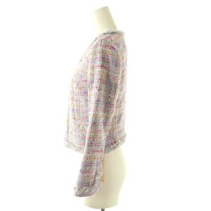 Maglie par ef-de ノーカラーツイードジャケット リネン混 5 ライトパープル /HK OS