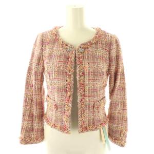 ノーカラーツイードジャケット リネン混 5 マルチカラー /HK OS