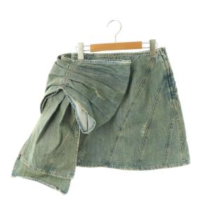 GWD157 加工デニムミニスカート 台形 40 ブルー /HK OS