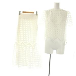 サーキュラーレース ブラウス マーメイドスカート セットアップ 上下 半袖 プルオーバー ロング 36