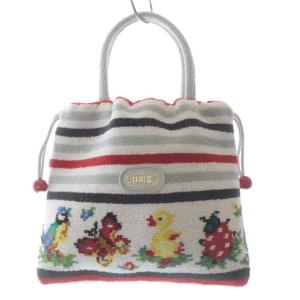 JAL ハイジ 手付き巾着 バッグ ハンドバッグ グレー 赤 レッド /SR SH