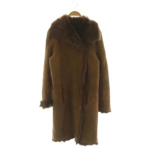 ムートンコート ロング 36 ブラウン /HK OS