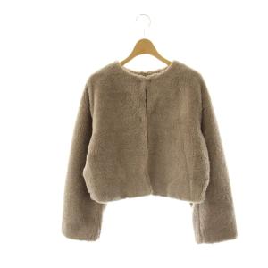 24AW ショートボアフリースジャケット ノーカラー アウター F ベージュ /NR OS