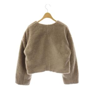 Lily Brown LilyBrown 24AW ショートボアフリースジャケット ノーカラー アウター F ベージュ /NR OS