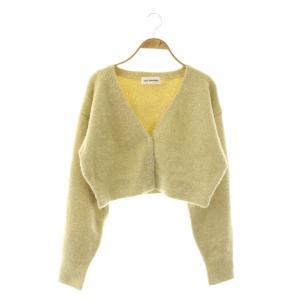 24AW ラメクロップドカーディガン ニット Vネック F イエロー /CX OS
