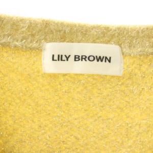 Lily Brown LilyBrown 24AW ラメクロップドカーディガン ニット Vネック F イエロー /CX OS