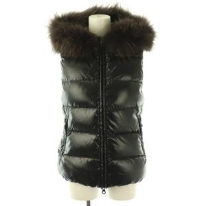 ファー ダウンベスト フード 38 ブラック /ES OS