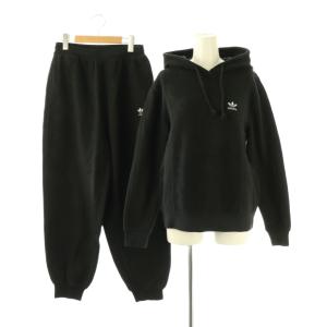 セットアップ上下 パーカー プルオーバー 長袖 テーパードパンツ イージー L 黒 IM1669 IM1670