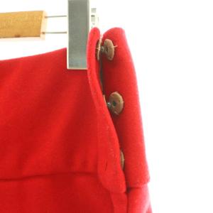 miumiu ウール スカート ミニ ボックスプリーツ 38 レッド /DF OS