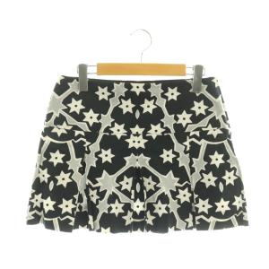 星柄 タック ミニスカート 台形スカート 38 ブラック /DF OS