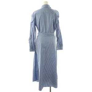 MAX MARA WEEKEND LINE ストライプ ワンピース シャツワンピース ロング 44 ブルー ホワイト /DF OS