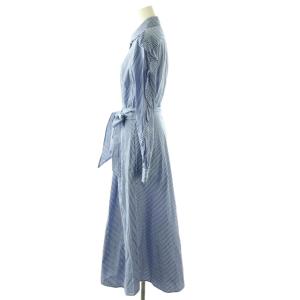 MAX MARA WEEKEND LINE ストライプ ワンピース シャツワンピース ロング 44 ブルー ホワイト /DF OS