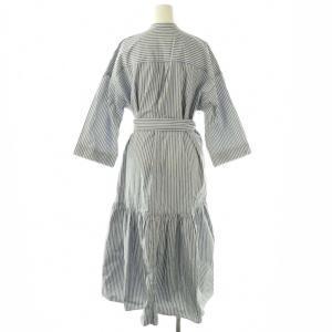 MAX MARA WEEKEND LINE ストライプ バンドカラー シャツワンピース ロング 38 ブルー ホワイト /DF OS
