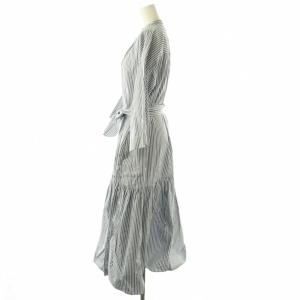 MAX MARA WEEKEND LINE ストライプ バンドカラー シャツワンピース ロング 38 ブルー ホワイト /DF OS