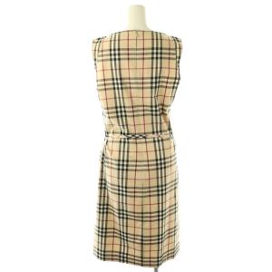 BURBERRY LONDON ノバチェック ノースリーブ ワンピース ひざ丈 ベージュ /DF OS