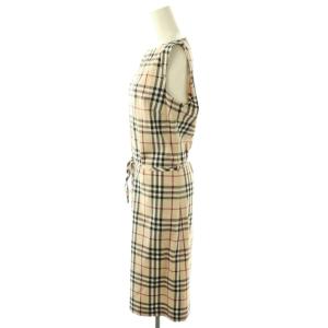 BURBERRY LONDON ノバチェック ノースリーブ ワンピース ひざ丈 ベージュ /DF OS