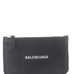 BALENCIAGA ロゴ レザー コインケース フラグメントケース 黒 ブラック 594214 /SR OH