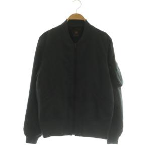 カシミヤ混 MA-1 ボンバージャケット ブルゾン 38 ダークグレー /DF OS