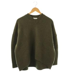 メリノウールオーバーサイズVネックニット セーター 36 カーキミックス /ES OS