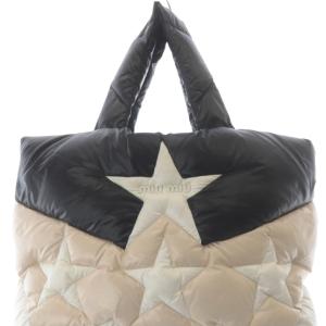 miumiu STARS パデット トートバッグ ブラック 5BG240