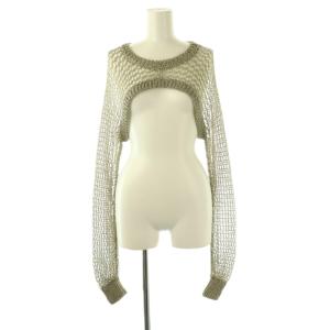 ニットトップス セーター 長袖 ショート丈 F ゴールド色 /HK OS SH