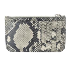 BALENCIAGA パイソン柄コインケース カードケース ロゴ グレー 黒 ブラック 594214 /SR SH OH
