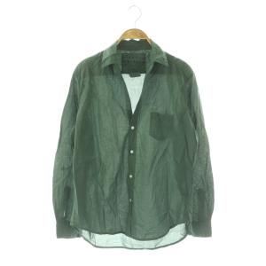 Light poplin スキッパーシャツ 長袖 XS グリーン /DF OS SH