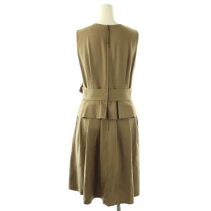 FOXEY NEW YORK ノースリーブワンピース ロング 38 モカ 34771 /DO OS