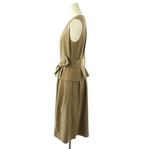 FOXEY NEW YORK ノースリーブワンピース ロング 38 モカ 34771 /DO OS
