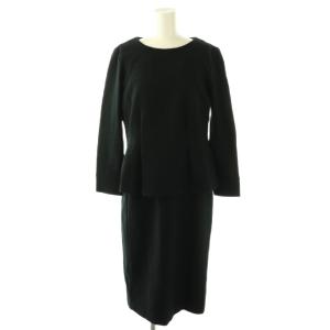 セットアップ ツイード プルオーバー ブラウス ワンピース ロング 40 ブラック /DF OS