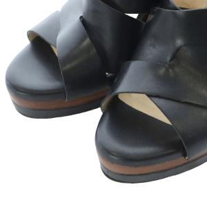 COLE HAAN サンダル 5 22cm 黒 ブラック ウェッジソール プラットフォーム /RI OS