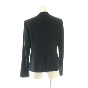 BEIGE スーツ ジャケット スカート セットアップ 6 紺 ダークネイビー ノーカラー 長袖 ひざ丈 /AG OS