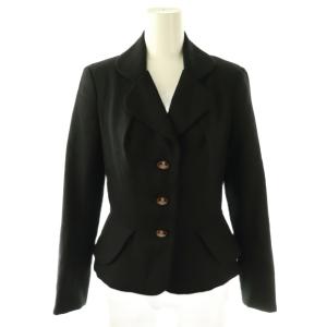 オーブボタン ジャケット ウール 1 ブラック