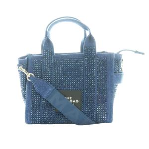 クリスタルデニム2WAYトートバッグ ネイビー