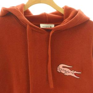 LACOSTE オーバーサイズコットンニットフードセーター 長袖 スウェット S オレンジブラウン /DO OS