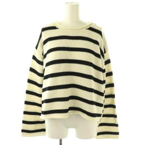 Border Rollup Knit Pullover ニット プルオーバー ボーダー オフホワイト ブラック