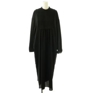 23AW PIN-TACK DRESS ワンピース ロング 長袖 38 ブラック /DO OS