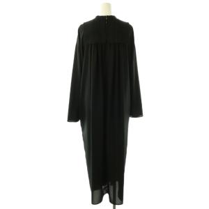 ENFOLD 23AW PIN-TACK DRESS ワンピース ロング 長袖 38 ブラック /DO OS
