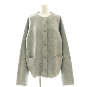 24AW 裏配色 スナップ ニット カーディガン F グレー 青 /CX OS