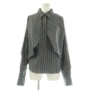24AW Covered sleeves SH シャツ 長袖 ストライプ F グレー オフホワイト /DO