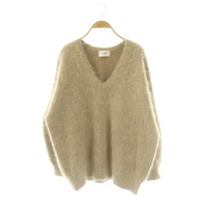 Vネックアンゴラニットセーター 長袖 2 モカ /DO OS